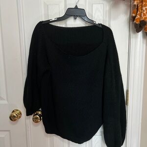 SHEIN Black Scoop Neck Sweater